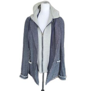 RNT 23 Men's Woven Jacket w/Hood Charcoal & Gray Size XL 42